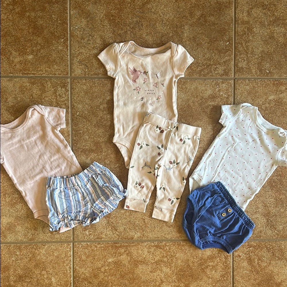 Adorable Baby summer onesie set in Pastel and Blue